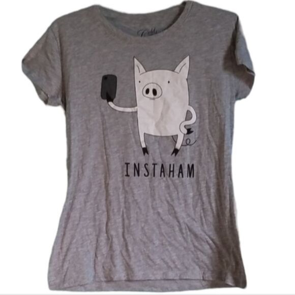 T Shirt Top Tee InstaHam Pig Piggy Cold Crush  WOMEN'S WOMAN'S Size Extra Large - Picture 2 of 7